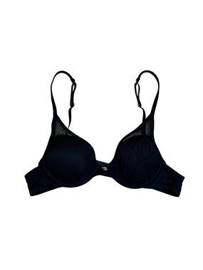 ThirdLove 24/7 Classic Uplift Plunge Bra 34AA Black Nylon/Spandex Adjustable Str